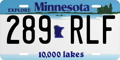 MN license plate 289RLF