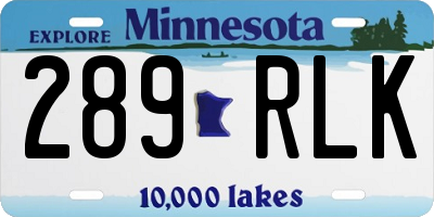 MN license plate 289RLK