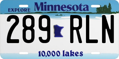 MN license plate 289RLN