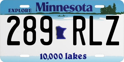 MN license plate 289RLZ