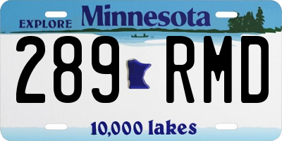 MN license plate 289RMD