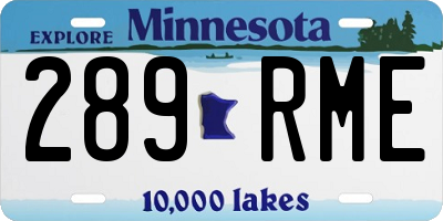 MN license plate 289RME
