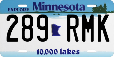 MN license plate 289RMK