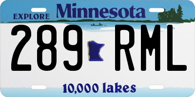 MN license plate 289RML