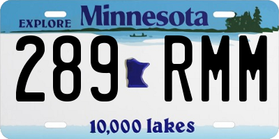 MN license plate 289RMM
