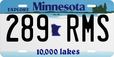 MN license plate 289RMS