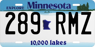 MN license plate 289RMZ