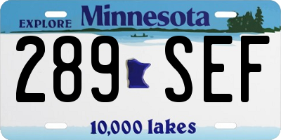 MN license plate 289SEF