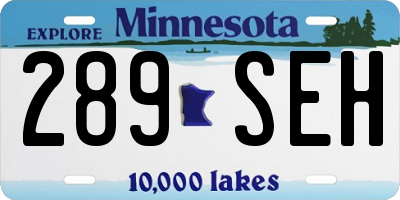 MN license plate 289SEH