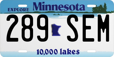 MN license plate 289SEM