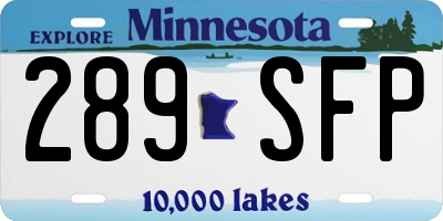 MN license plate 289SFP