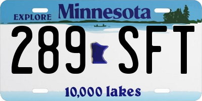 MN license plate 289SFT