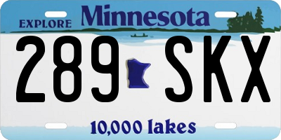 MN license plate 289SKX
