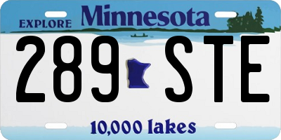 MN license plate 289STE