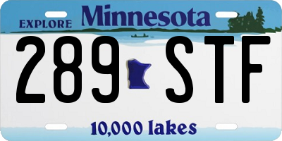 MN license plate 289STF