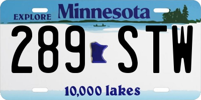 MN license plate 289STW
