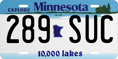 MN license plate 289SUC