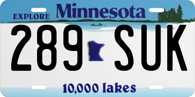 MN license plate 289SUK