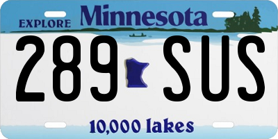 MN license plate 289SUS