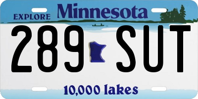 MN license plate 289SUT