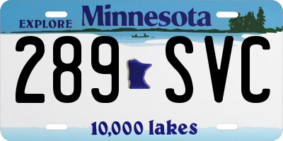 MN license plate 289SVC