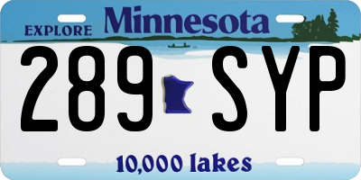 MN license plate 289SYP
