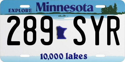 MN license plate 289SYR