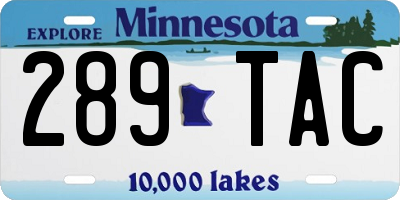 MN license plate 289TAC