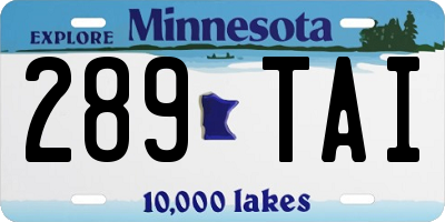MN license plate 289TAI