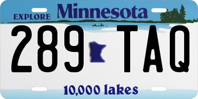 MN license plate 289TAQ