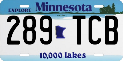 MN license plate 289TCB