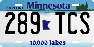 MN license plate 289TCS
