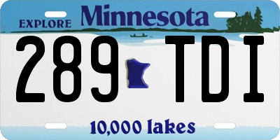 MN license plate 289TDI