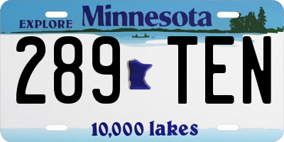 MN license plate 289TEN