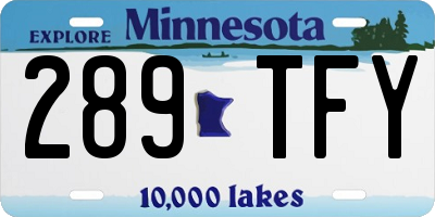 MN license plate 289TFY