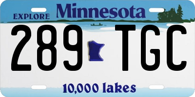 MN license plate 289TGC