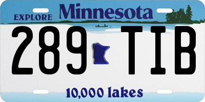 MN license plate 289TIB