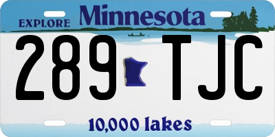 MN license plate 289TJC