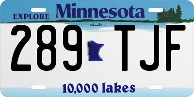 MN license plate 289TJF
