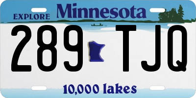 MN license plate 289TJQ