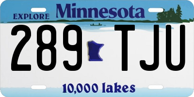 MN license plate 289TJU