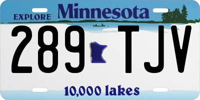 MN license plate 289TJV