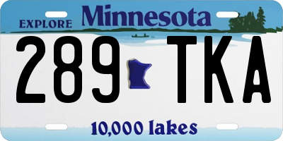 MN license plate 289TKA