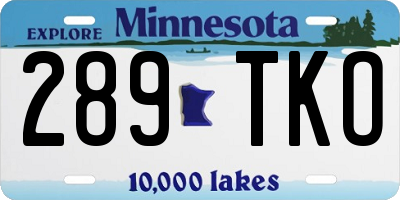 MN license plate 289TKO