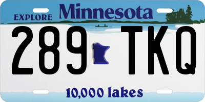 MN license plate 289TKQ