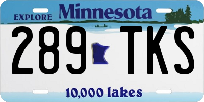 MN license plate 289TKS