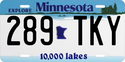 MN license plate 289TKY