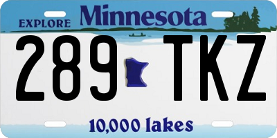 MN license plate 289TKZ