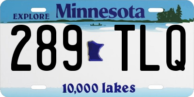 MN license plate 289TLQ