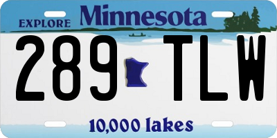 MN license plate 289TLW